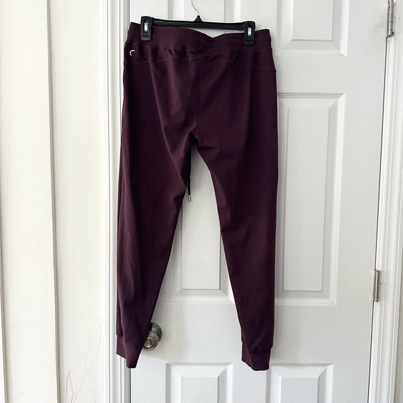 Zyia Burgundy Purple Unwind Ankle Cinched Stretch Waist Joggers Large - Picture 8 of 12